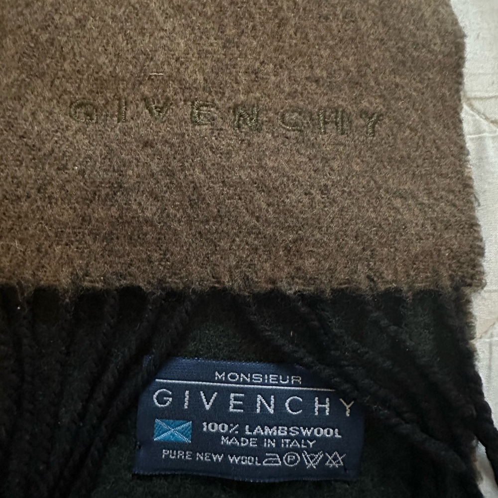 Dark Green&Brown Lambswool scarf